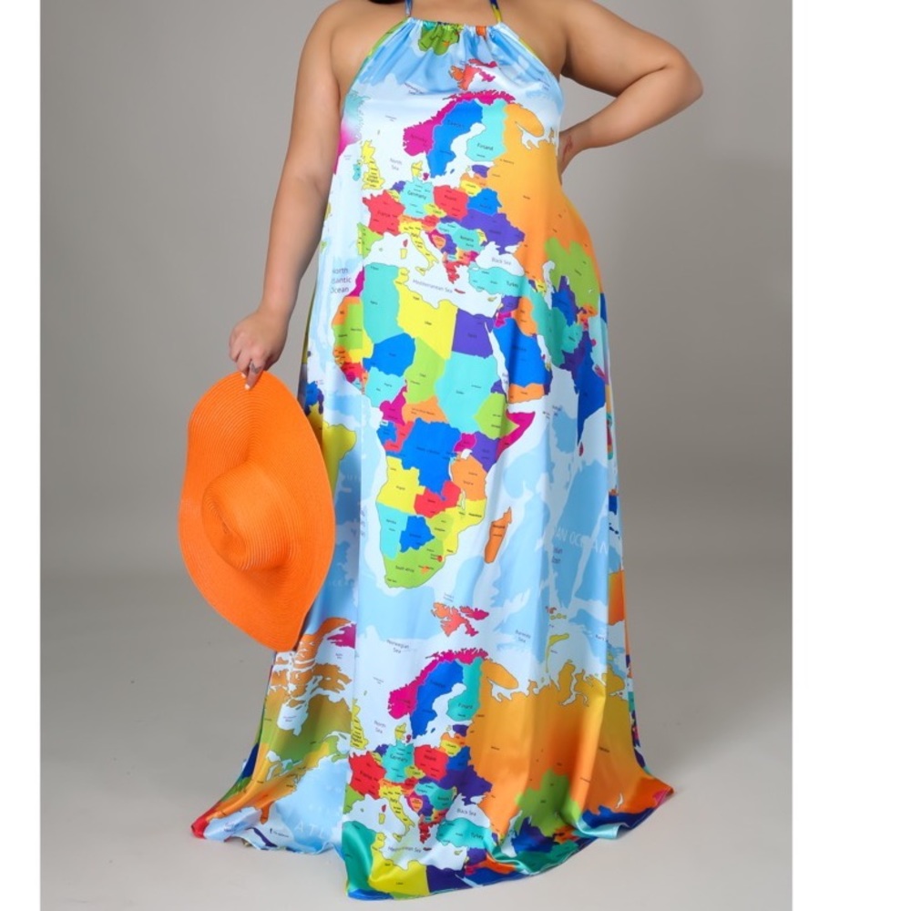 Sleeveless Halter Voluminous Dress PLUS SIZE